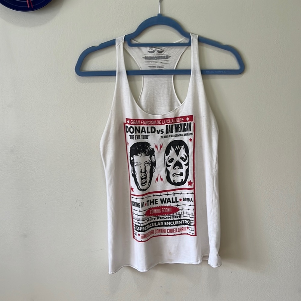 Monomalo - women’s tank top size small - Trump parody
